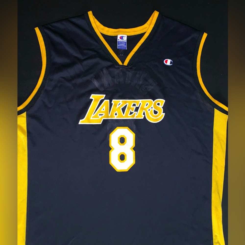 Vintage Champion Kobe Bryant Los Angeles Lakers #8 Black Alternate Jersey 52 XXL - Picture 1 of 7